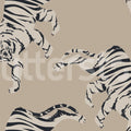 Quirky Tigers, Beige Mural Wallpaper - pure wallpaper artwork