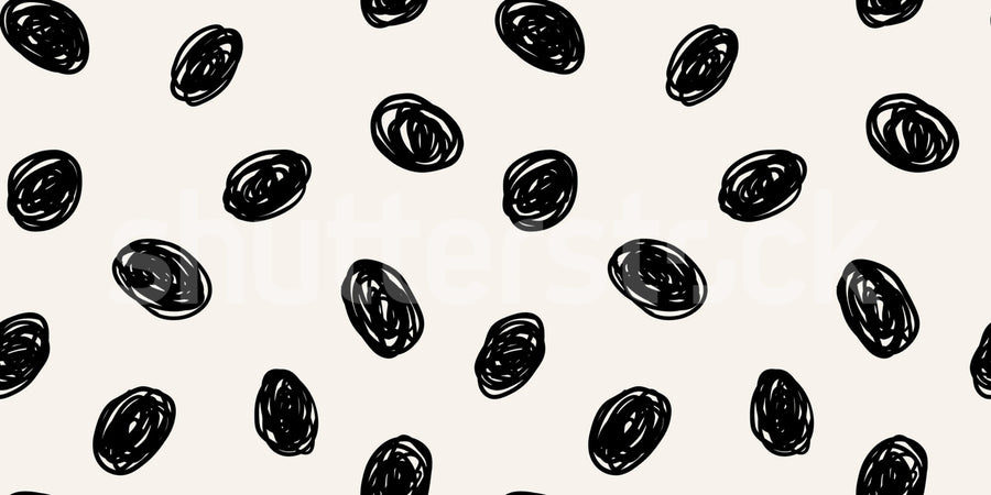 Doodle Dots, Black Mural Wallpaper