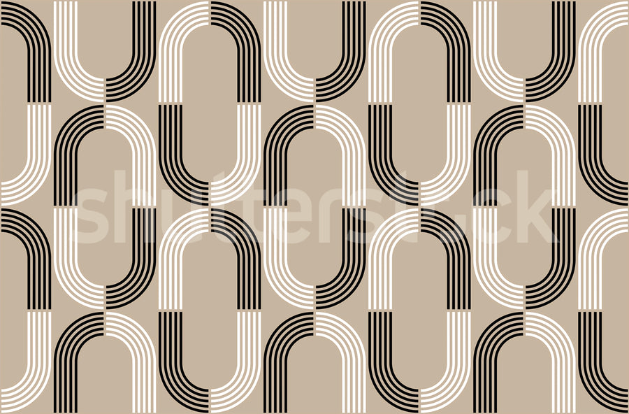 70s Retro, Beige Mural Wallpaper