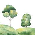 Tree Hills, Green Mural Wallpaper - pure wallpaper artwork