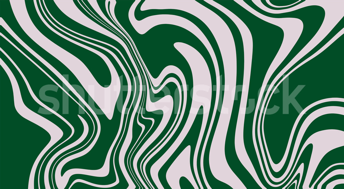 Swirly, Green Mural Wallpaper - pure wallpaper artwork