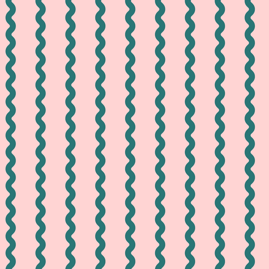 Wobbly Stripe, Pink Mural Wallpaper