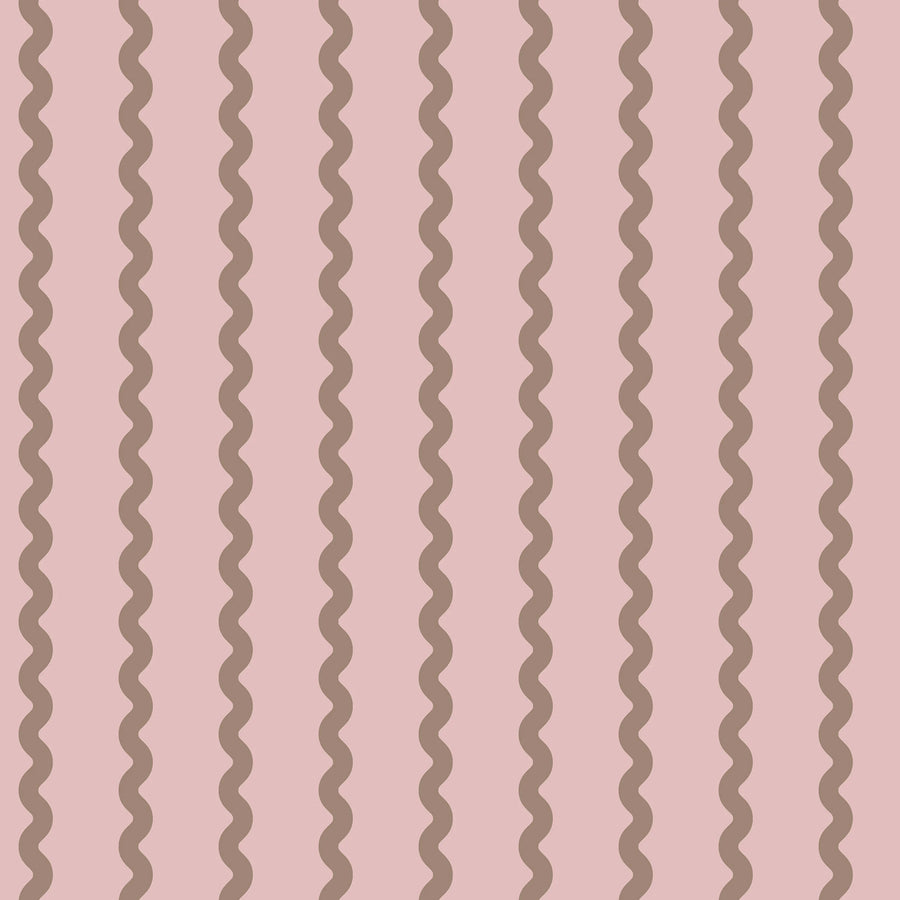 Wobbly Stripe, Soft Pink Mural Wallpaper