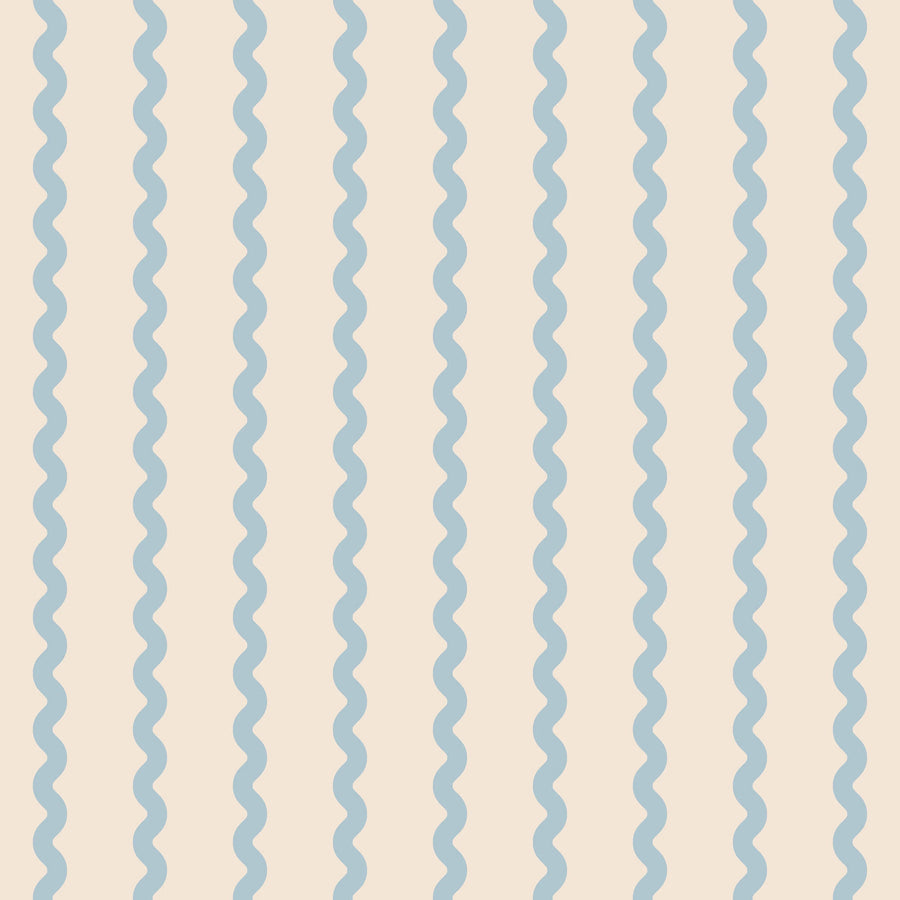 Wobbly Stripe, Light Blue Mural Wallpaper