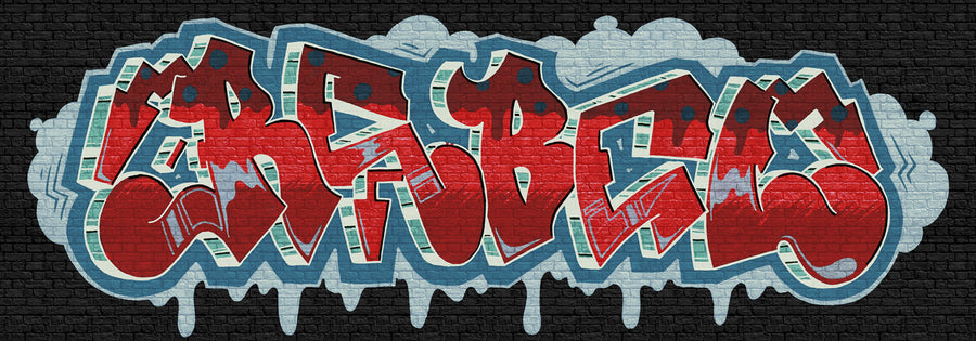 Rebel Graffiti, Red Mural Wallpaper