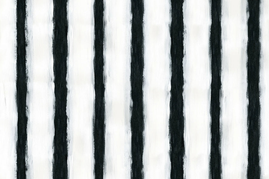 Painted Stripes, Black & White Mural Wallpaper