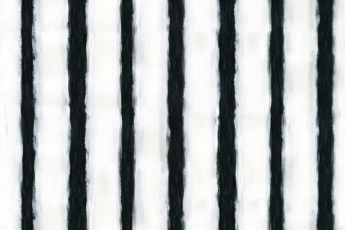 Painted Stripes, Black & White Mural Wallpaper - pure wallpaper artwork