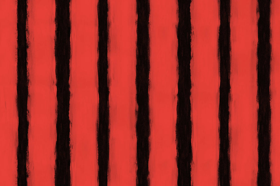Painted Stripes, Red Mural Wallpaper