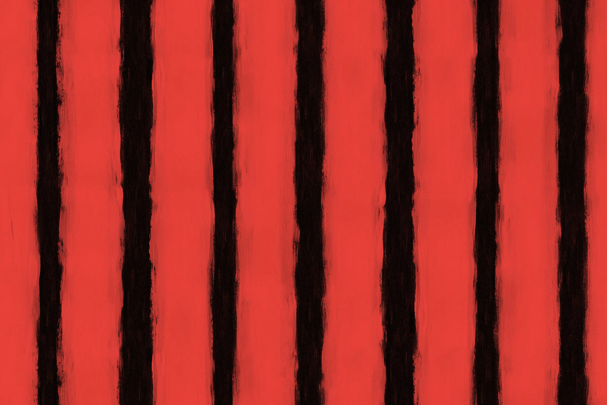 Painted Stripes, Red Mural Wallpaper - pure wallpaper artwork
