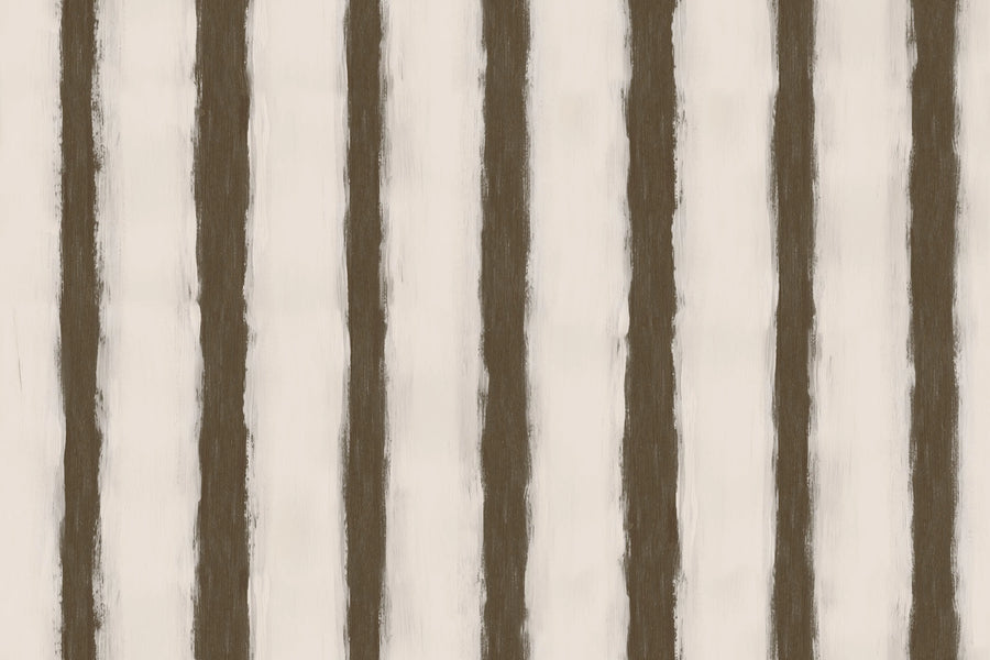 Painted Stripes, Brown Mural Wallpaper