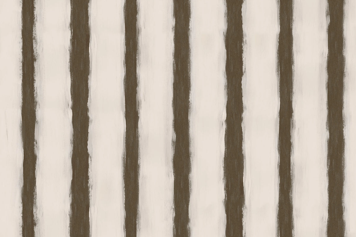 Painted Stripes, Brown Mural Wallpaper - pure wallpaper artwork