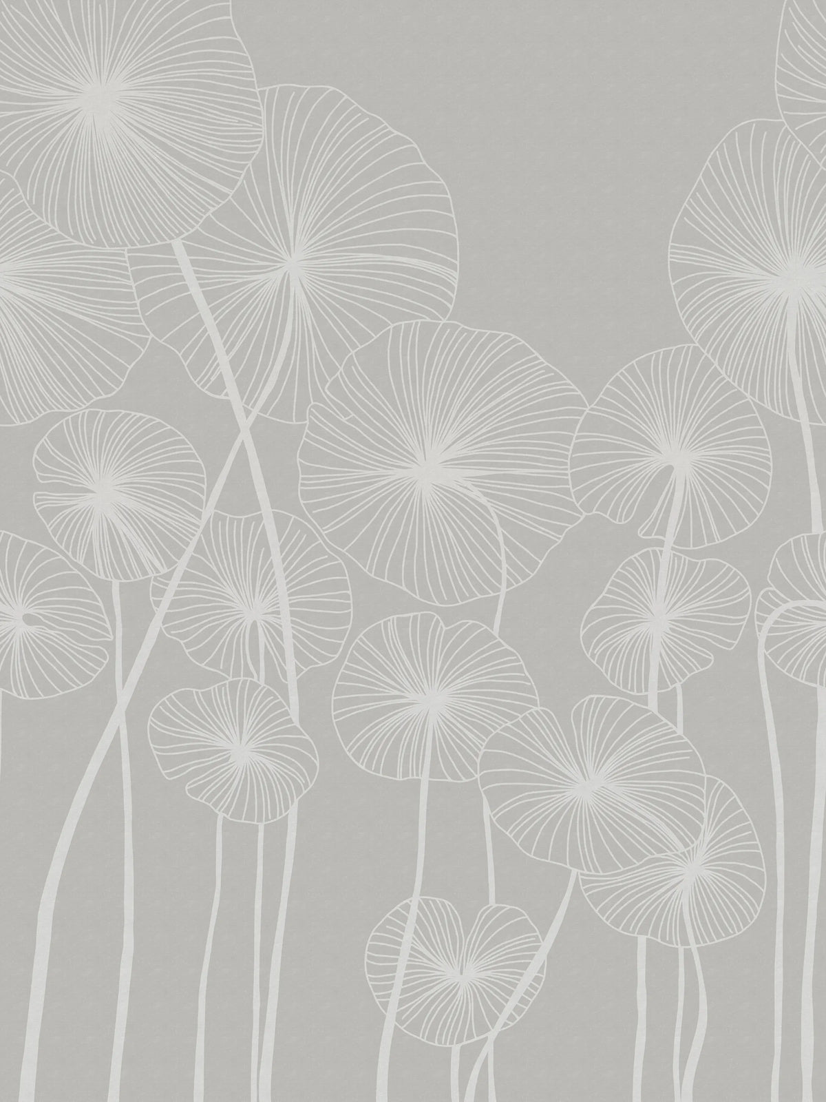 Waterlily Forest, Beige Mural Wallpaper - pure wallpaper artwork