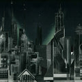 Sci-Fi Town, Green Mural Wallpaper - pure wallpaper artwork
