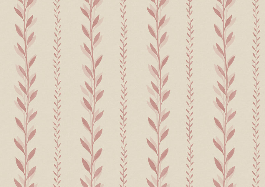 Bayleaf Stripe, Pink Mural Wallpaper