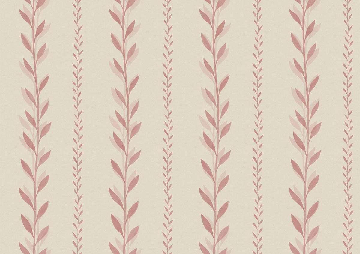 Bayleaf Stripe, Pink Mural Wallpaper - pure wallpaper artwork