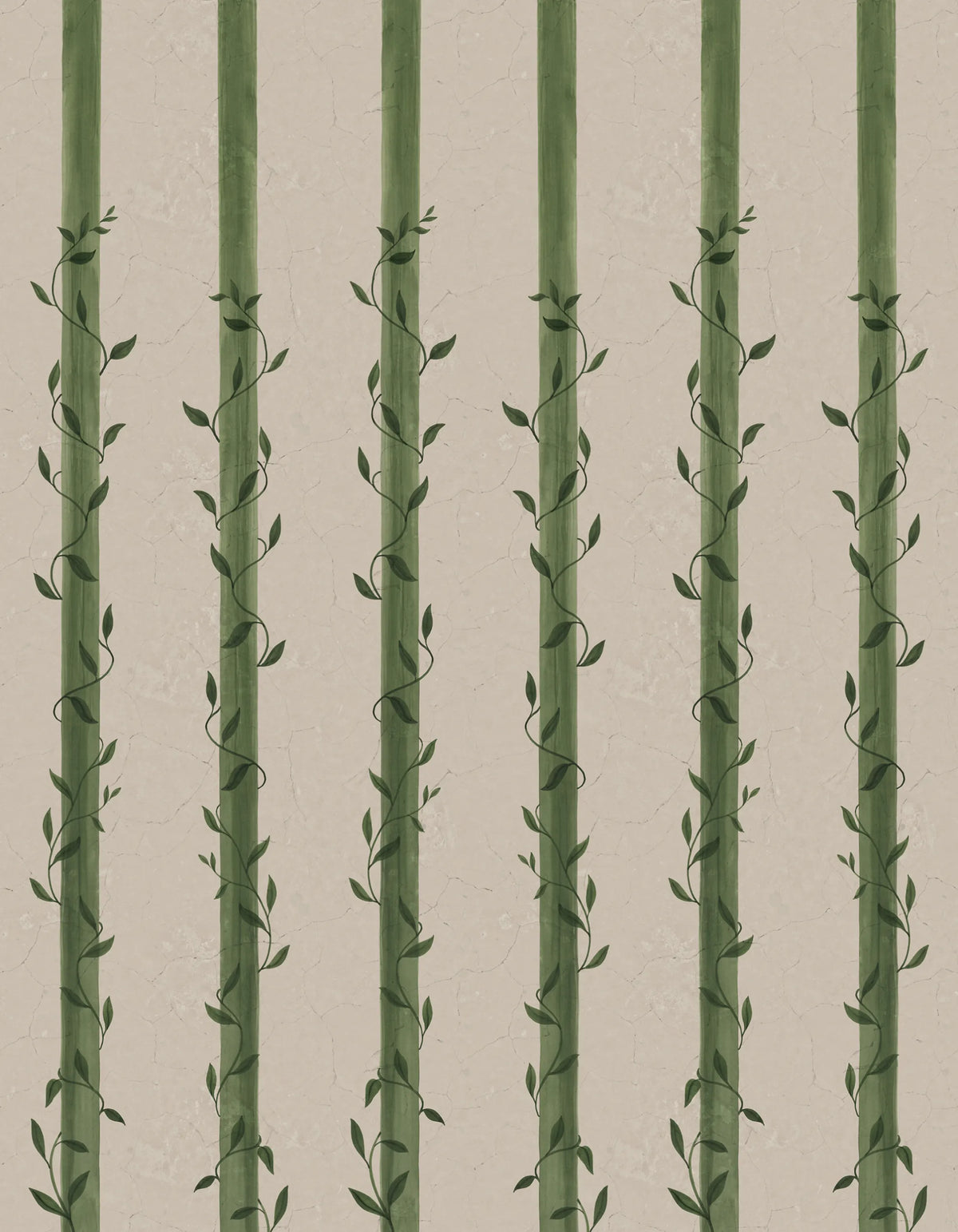 Leafy Stripes, Green Mural Wallpaper - pure wallpaper artwork