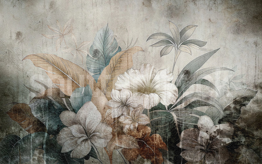 Vintage Garland, Rust Mural Wallpaper