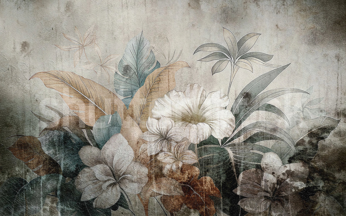 Vintage Garland, Rust Mural Wallpaper - pure wallpaper artwork