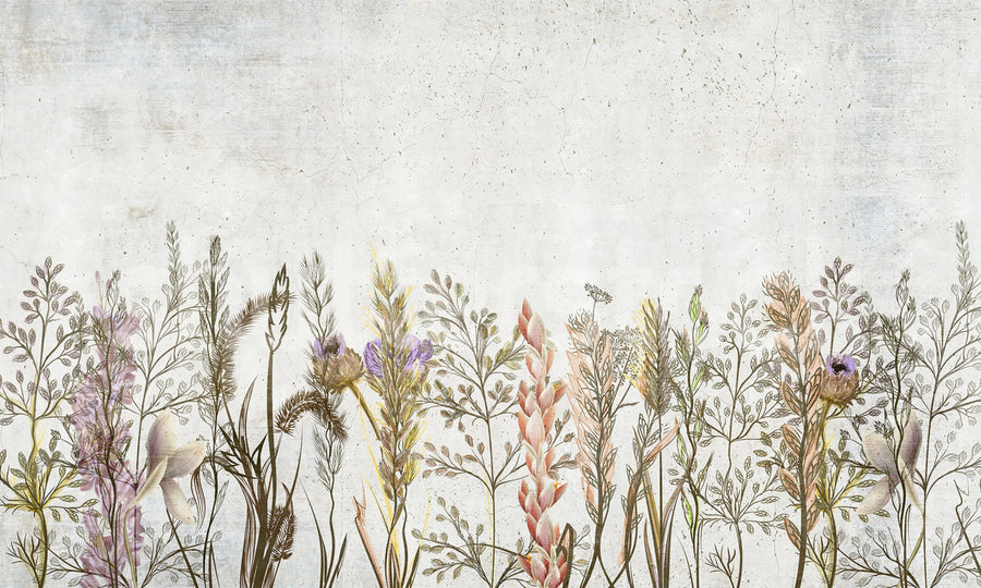 Concrete Meadow, Pastel Mural Wallpaper