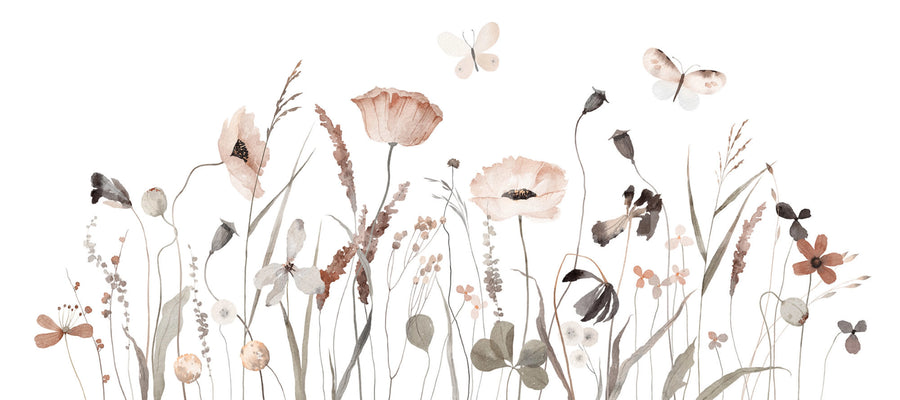 Delicate Meadow, Pastel Mural Wallpaper