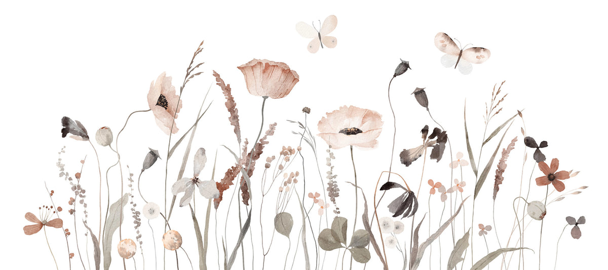 Delicate Meadow, Pastel Mural Wallpaper - pure wallpaper artwork