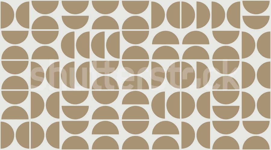 Geometry Shapes, Beige Mural Wallpaper