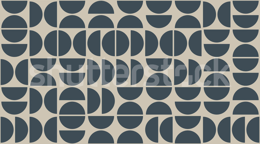 Geometry Shapes, Midnight Blue Mural Wallpaper