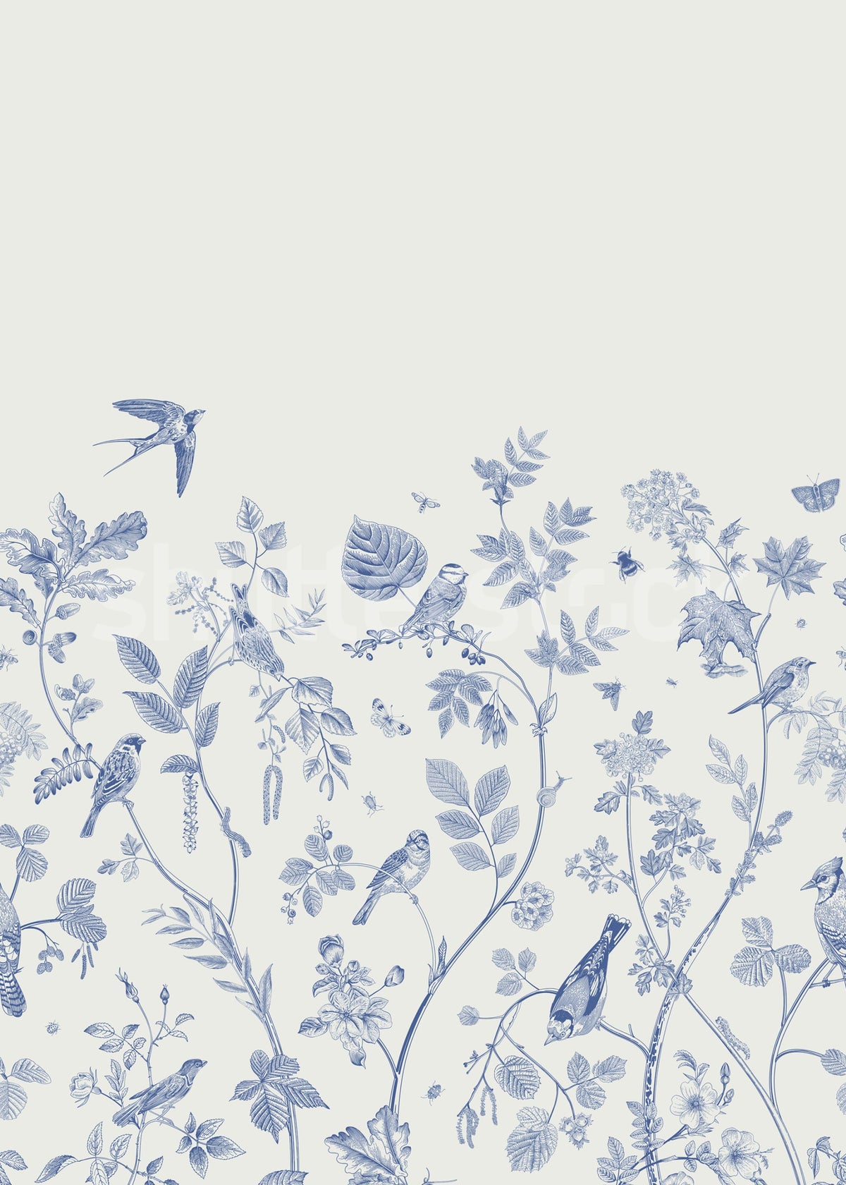 Spring Day, Blue Mural Wallpaper - pure wallpaper artwork