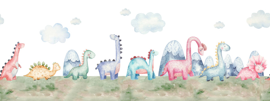 Dinosaur Stroll, Multi Mural Wallpaper
