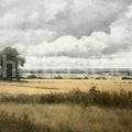 Landscape Painting, Beige Mural Wallpaper - pure wallpaper artwork