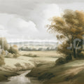 Field View Painting, Beige Mural Wallpaper - pure wallpaper artwork