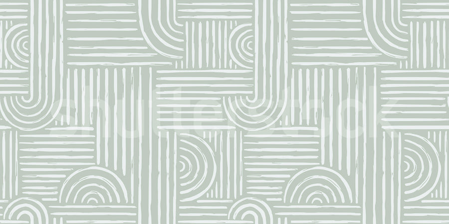 Graphic Vaults, Green Mural Wallpaper