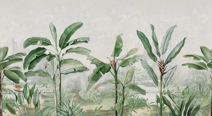 Tropical Palms, Green Mural Wallpaper