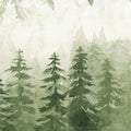 Watercolor Forest, Green Mural Wallpaper - pure wallpaper artwork