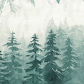 Watercolor Forest‚ Blue Mural Wallpaper - pure wallpaper artwork