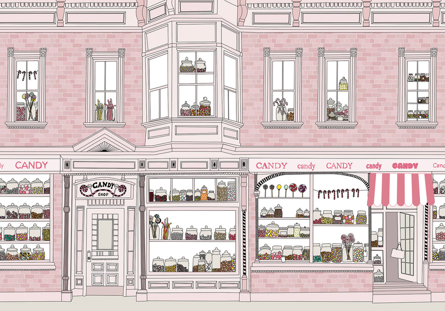 Candyshop, Pink Mural Wallpaper
