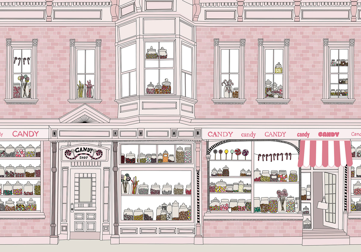 Candyshop, Pink Mural Wallpaper - pure wallpaper artwork