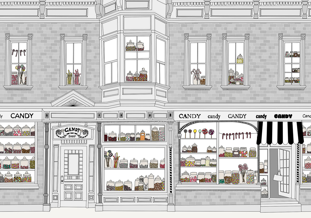 Candyshop, Gray Mural Wallpaper - pure wallpaper artwork
