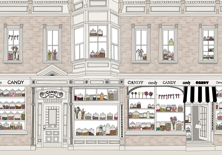 Candyshop, Beige Mural Wallpaper
