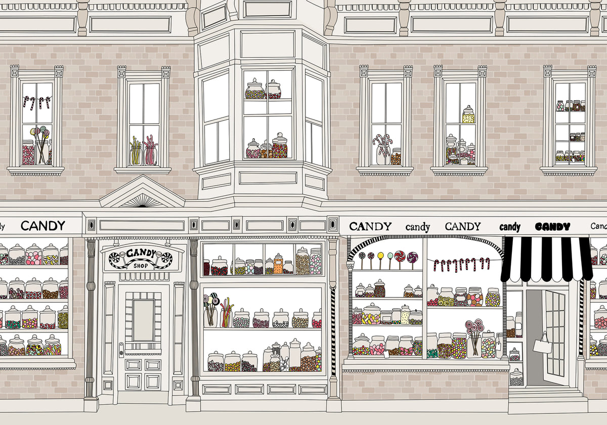 Candyshop, Beige Mural Wallpaper - pure wallpaper artwork