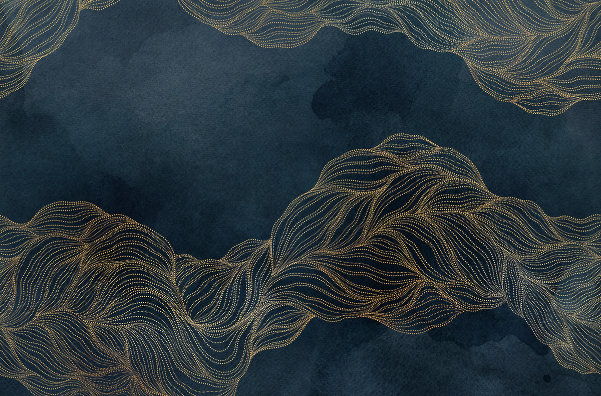 Opulence Dots, Midnight Blue Mural Wallpaper - pure wallpaper artwork