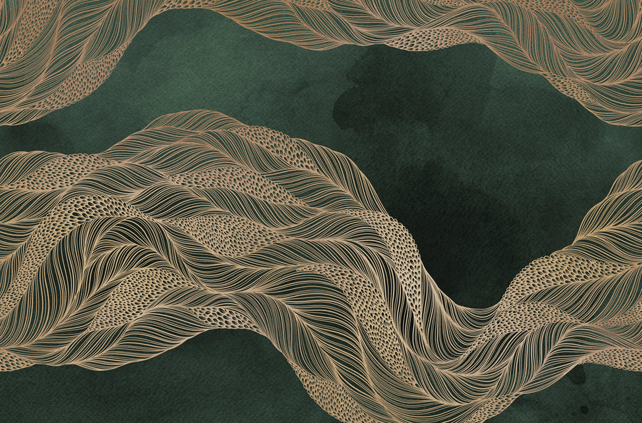 Opulence Flow, Jade Mural Wallpaper