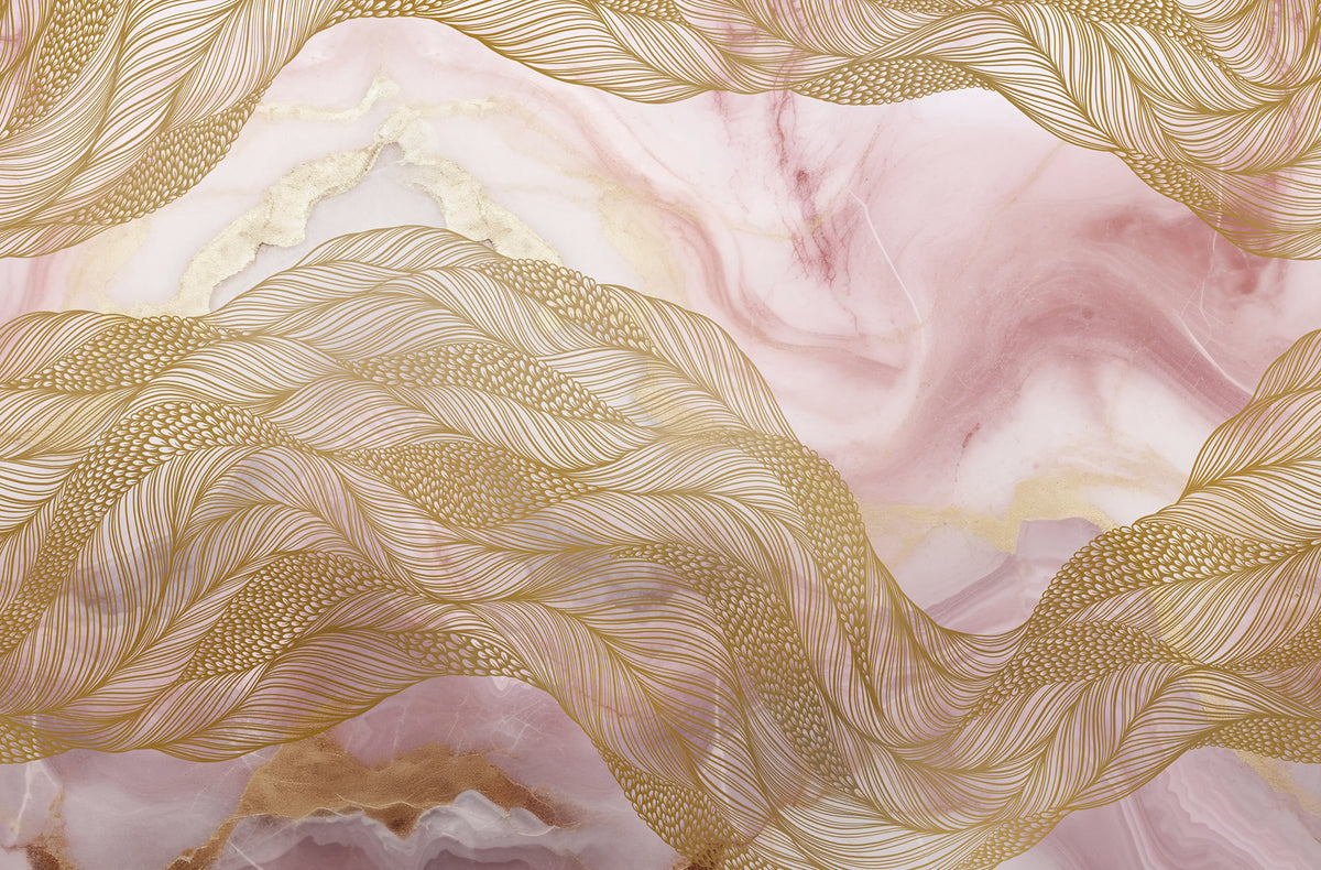Opulence Flow, Pink Marble Mural Wallpaper - pure wallpaper artwork