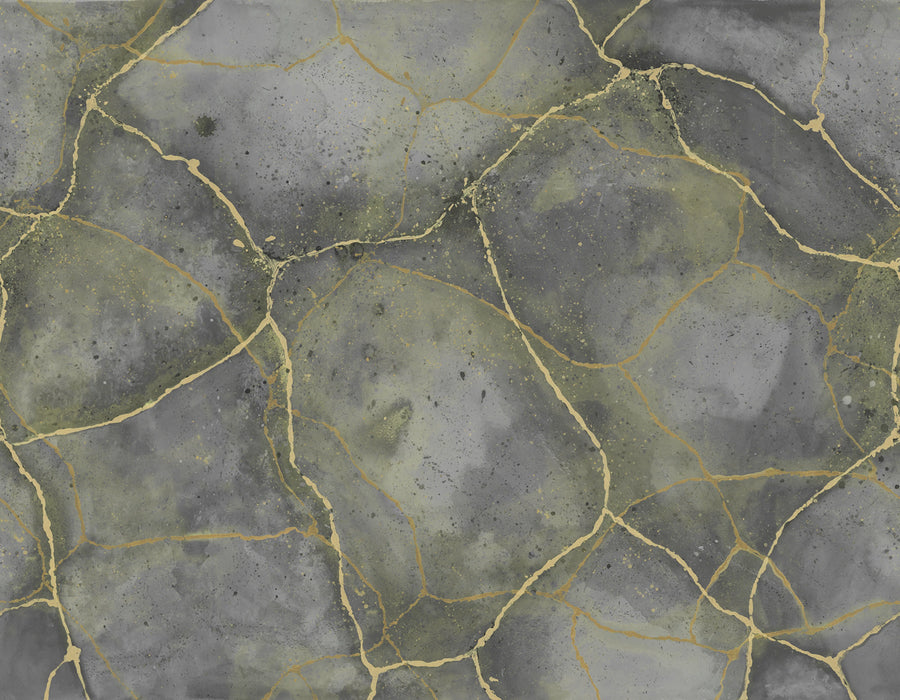 Marble Watercolor, Gray Mural Wallpaper