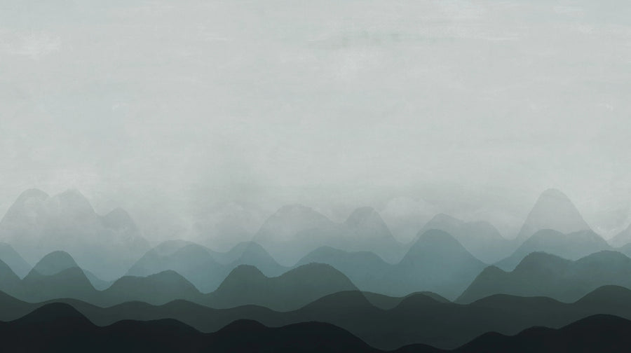 Gradient Flow, Blue Mural Wallpaper