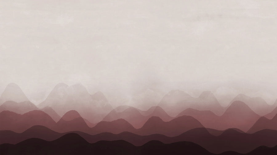 Gradient Flow, Burgundy Mural Wallpaper