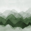 Watercolor Mountain, Green Mural Wallpaper - pure wallpaper artwork