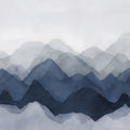 Watercolor Mountain, Blue Mural Wallpaper - pure wallpaper artwork