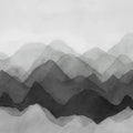 Watercolor Mountain, Black Mural Wallpaper - pure wallpaper artwork