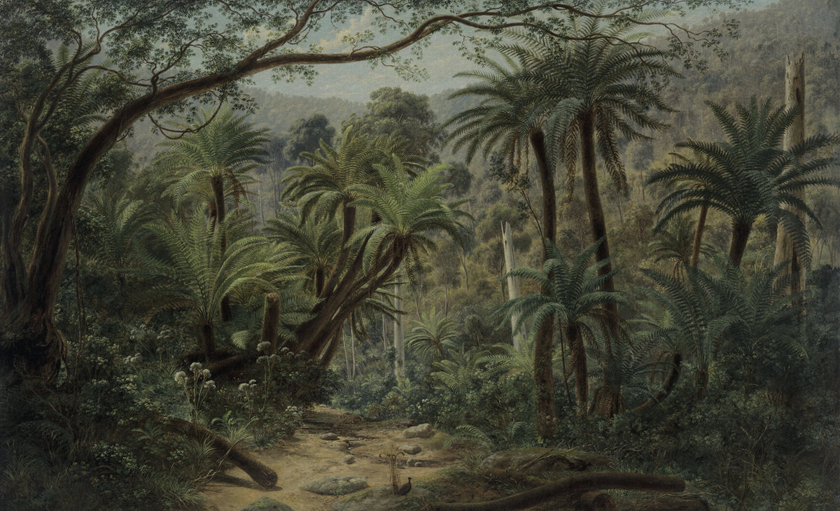 Palm Landscape, Green Mural Wallpaper - pure wallpaper artwork